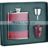 6 oz stainless steel hip flask gift set