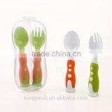 2015 New Product Stand up Baby First Cutlery Set /travel Cutlery Set With Case/Kids Standing Cutlery Set /fork and Spoon Set thumbnail-1