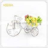 White Bike Flower Basket for Indoor Decoration thumbnail-5