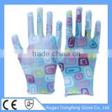 CE approved 13g nylon white pu gloves for packing