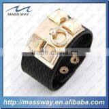 Customized Fashion Gifts Genuine Leather Bracelet With Skull Charm thumbnail-3