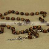 Olive Wood Catholic Rosary With Oval Olive Wood Beads Retail Box thumbnail-3