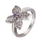 Lovely Fashion Jewelry Four Leaf Clover Shaped Inlay Rhinestone Women Wedding Ring thumbnail-1