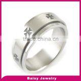 China Factory Custom Christian Jewelry Cross Stainless Steel Spinner Rings thumbnail-1