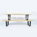 Modern Practical Park Bench Slats Wooden Parts Cast Iron Bench