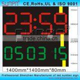 Denmark Large Scale Outdoor Led Clock /time /date /temperature Sign 4 Digits 7 Segment Led Large 2 Digits Led Countdown Timer thumbnail-2