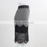 F5S43020 New Design Eyelash Lace Hem Skirt Women Fashion Fleece Midi Skirt thumbnail-3