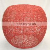 Round wire Red Metal Stool
