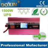Renewable Energy Solar Pump Inverter 1500watts 12vdc to 220vac Inverter UPS With Battery Charger