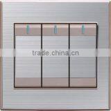 Manufacturer Price High Quality Stainless Steel 3 Gang 1 Way Push Button Electrical Wall Switch