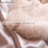 Half Sleeve Winter Long Rabbit Fur Coats Women Made in China thumbnail-5