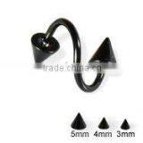 Black Cone Spiral Barbell Eyebrow Jewelry,eyebrow Ring,316L Jewelry,body Jewelry thumbnail-1