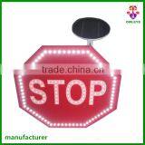 Highway Solar Traffic Sign With LED Light