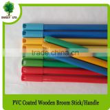 OEM cleaning floor mop handle PVC coated wooden broom stick brush handle