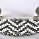 Glass Bead Covered Bracelets on White Metal thumbnail-2