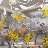 Titanium Acid Etched Pattern Glass ,acid for Glass Etching, Flower Design Glass Etching thumbnail-2