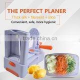 Free plan One-step service support stainless steel tri-blade spiral vegetable slicer