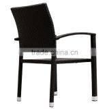Four Bella Outdoor Stackable Dining Wicker Chairs in Espresso thumbnail-4