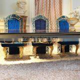 French New Fashion Neo-Classic Marquetry Luxury Dining Table Set/ Fantanstic Vivid Wooden Carving Dining Room Furniture 8 People thumbnail-2