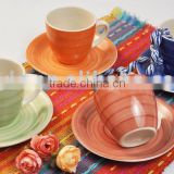 8 pcs hand painted cup & saucer set