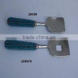 Blue Weaved Handle Salad Server Set in Steel Polished Handles in Other Material Also Available thumbnail-1