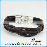 New Design Handmade Men Long Braided Genuine Leather Bracelet thumbnail-2