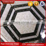 Five Layers Surround White Black Hexagon Marble Stome Mosaic With More Veins thumbnail-2