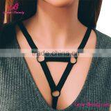 Hot Sale Simple Cheap Sexy Black Strappy Harness Bra thumbnail-2