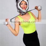 Funny Cute Christmas Cosplay Silver Fur Fox Ears Hat thumbnail-3