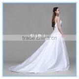 Custom Made Spaghetti Strap Douppioni Hand Embroidery and Beaded A Line Wedding Dress thumbnail-4