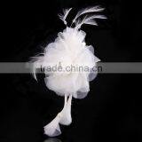High-grade Feather Flower Hair Clip Fabric Flower Brooch Wedding Dress Flowers Corsage Pin thumbnail-4