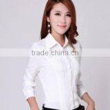 Wholesale White Long Sleeve Ladies Blouses From OEM Factory thumbnail-1