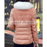 2015 New Fashion Lady Ourtdoor Thin Lace Padded Jacket With Fur Collar thumbnail-2