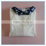 Wholesale OEM Children Girls Cotton Long Sleeve Shirt, Girls Boutique t Shirt With Flower Printed Turn Over Neck thumbnail-6