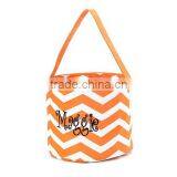 Newest Personalized Chevron Monogrammed Halloween Bucket thumbnail-2