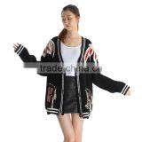 Flower Embroidery Cardigan Kimono 2017 Fall Fashion Girl Loose Cardigan Sweater thumbnail-3