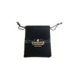 Black Velvet Drawstring Bag With Hot Stamped Logo 80 * 120mm thumbnail-1