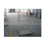 Customized 3 Side Foldable Steel Rolling Carts Workshop Nestable Hand Truck