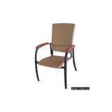 Aluminum-Rattan Chair With Wood Arm thumbnail-1