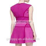 Wholesale Fit-and-flare Dress High Quality Burgundy Bandage Dress Dropship thumbnail-3