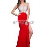 Grace Karin Women Sexy Backless V-Neck High-Split Shining Rhinestone Sequins Red Long Prom Dresses CL008914-1 thumbnail-2