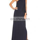 2016 Wholesale Factory Direct Women Black One Shoulder Long Maxi Dress thumbnail-3