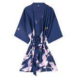 Xianhe Pajamas Female Summer Mid-sleeved Bride Morning Robe Large Size Home Robe Bathrobe thumbnail-2
