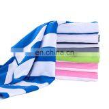 Custom Quick Dry Stripes Microfiber Suede Sand Free Beach Towels With Pocket thumbnail-3