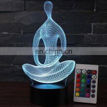 7 Colors Touched Changed Acrylic Panel 3d Led Night Light for Decoration thumbnail-1