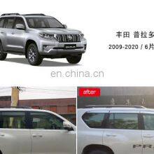 Chrome Door Visor Side Window Deflector Shade Sun Rain Shield Silver Strips Guard for Toyota Land Cruiser Prado 2009 thumbnail-3