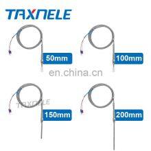 J Type Thermocouple Stainless Steel Probe Thermocouple 100mm 200mm 2m Cable Wire Length, J Type Thermocouple Temperature Sensor