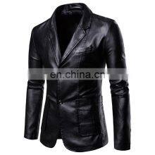New Design Coat Leather Jackets Long Denim Men Jean Winter Lether Casual Duffle Plus Size Jacket for Man thumbnail-3
