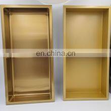 Stainless Steel Single and Double Black Gold White Brushed Nickel Bathroom Wall Metal Recess Shower Niche Shelf thumbnail-4