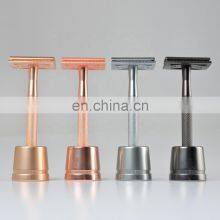 Mens Best Choics Shaver Matte Rose Gold Brass Metal Handle Double Edge Blade Safety Shaving Razor thumbnail-5